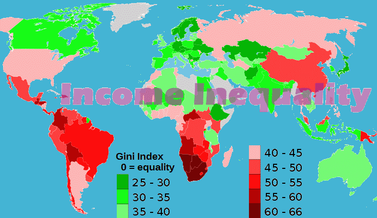 gini index international map comparison income inequality