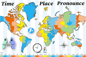 Time Place Pronounce - time zone, pronunciation and Wikipedia for states, cities, countries